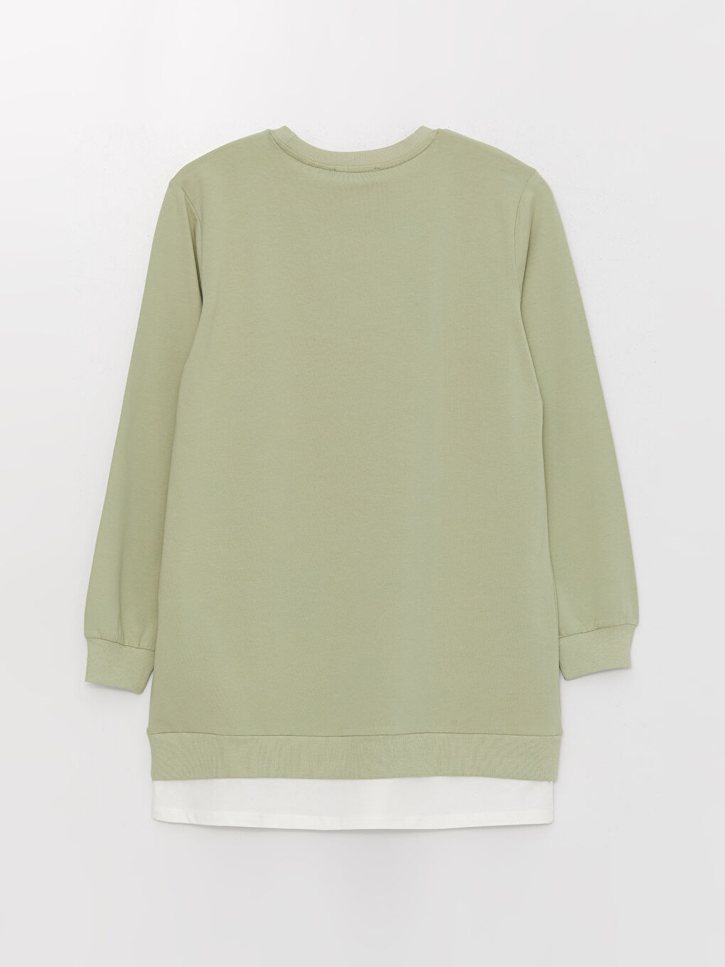 تونيك كم طويل مطبوع بياقة دائرية للسيدات-6