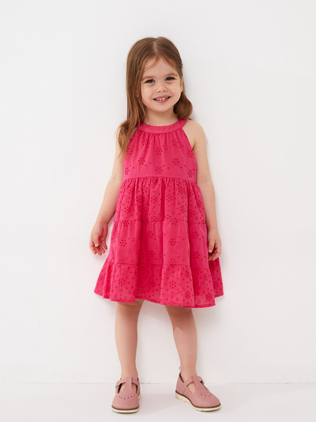 Crew Neck Embroidered Baby Girls' Dress -S3HM42Z1-GZ6 - LC