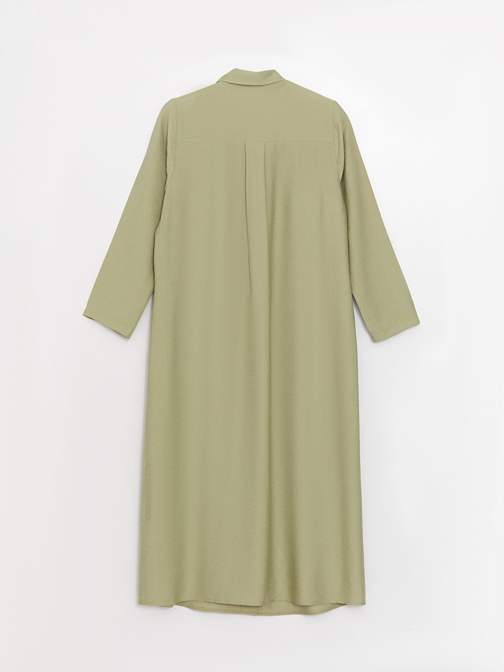 Shirt Collar Plain Long Sleeve Linen-Look Women's Abaya-6