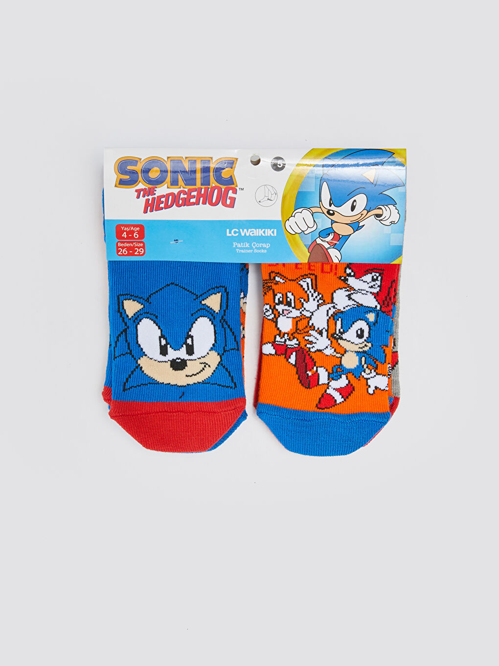 Sonic Patterned Boys' Trainer Socks 5 Pack-1