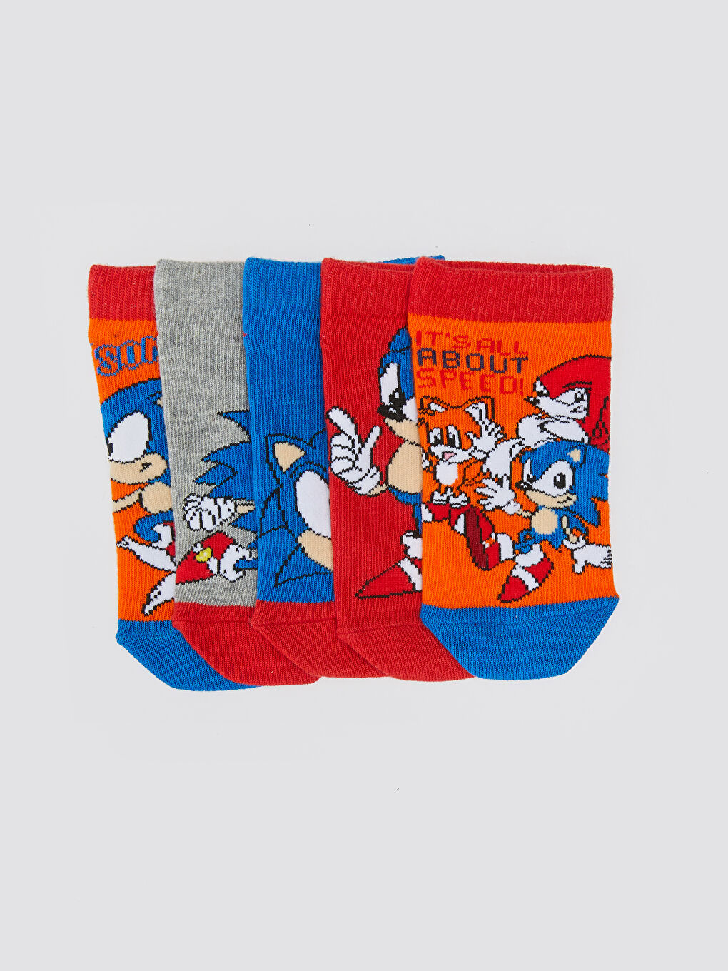 Sonic Patterned Boys' Trainer Socks 5 Pack-2