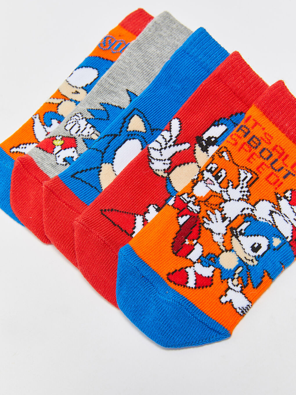 Sonic Patterned Boys' Trainer Socks 5 Pack-3