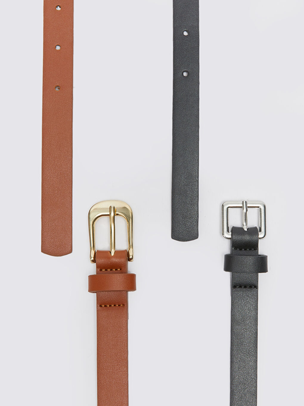 Leather Look Slim Woman Belt 2 Pack-3