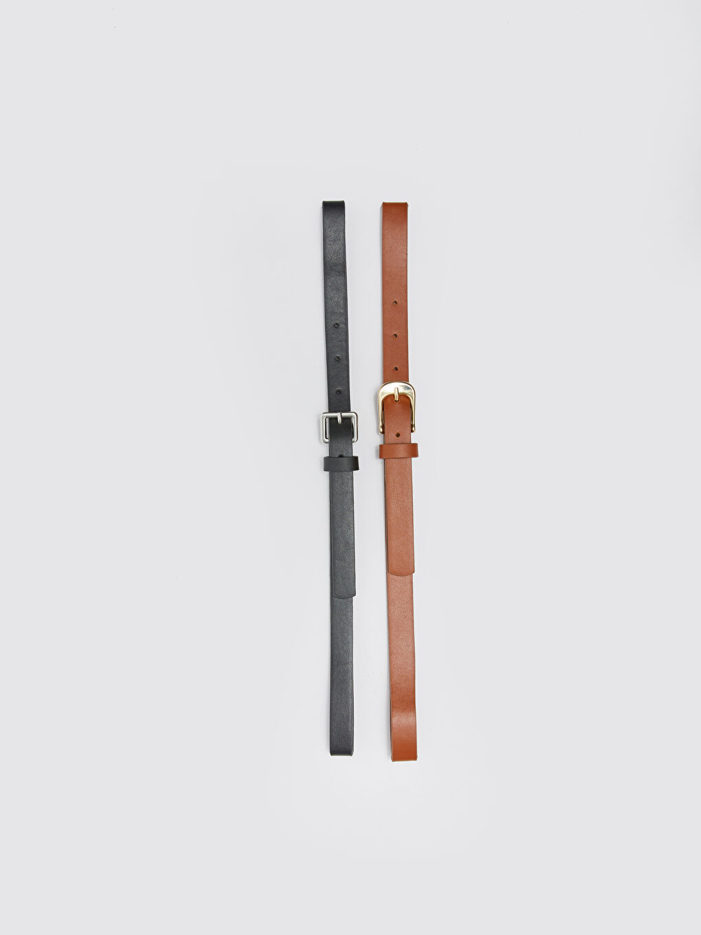 Leather Look Slim Woman Belt 2 Pack-4