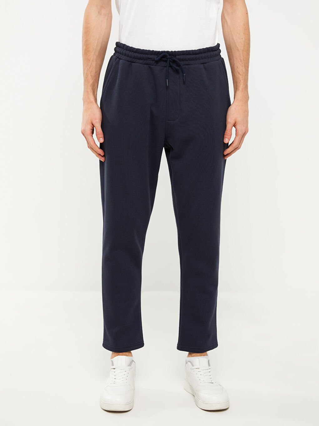 Lacivert Slim Fit Erkek Kalın Eşofman Altı-3