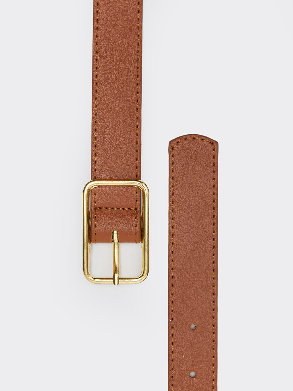 Kahverengi Deri Görünümlü Kadın Kemer-2