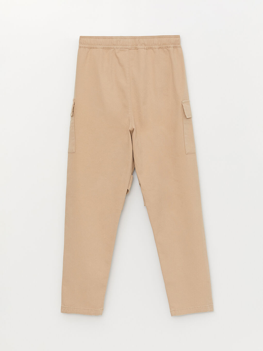 Bej Standart Fit Gabardin Kadın Kargo Pantolon-6