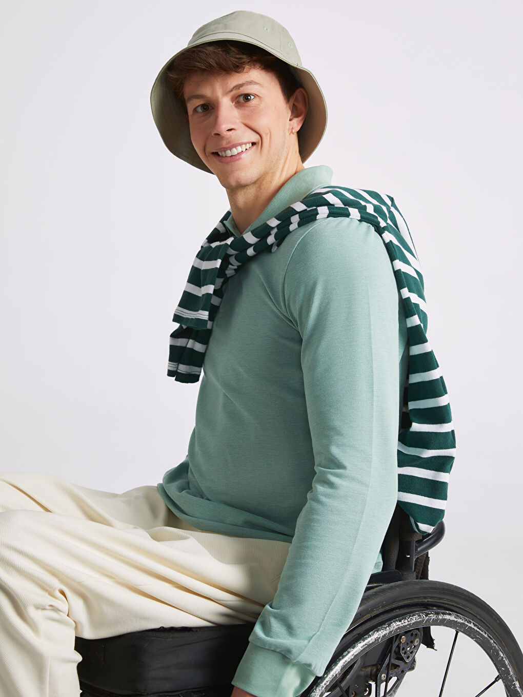 Polo Neck Long Sleeve Men's Sweatshirt-1