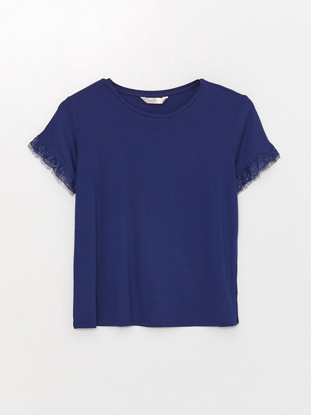 Crew Neck Straight Short Sleeve Plus Size Women's Capri Pajamas Set-1