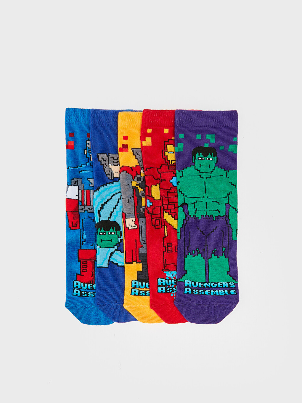 Avengers Patterned Boys Socks 5 Pack-1