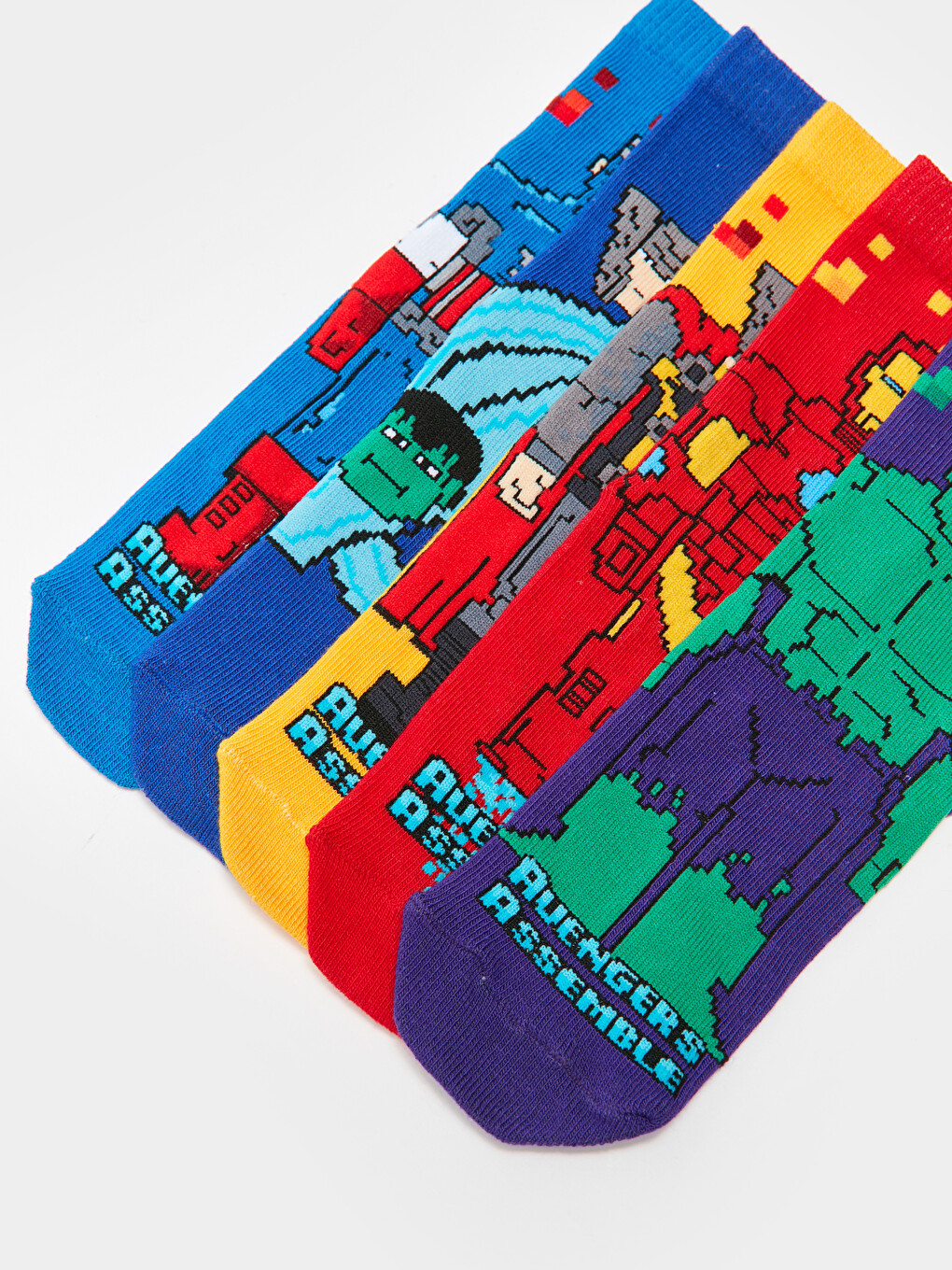 Avengers Patterned Boys Socks 5 Pack-3