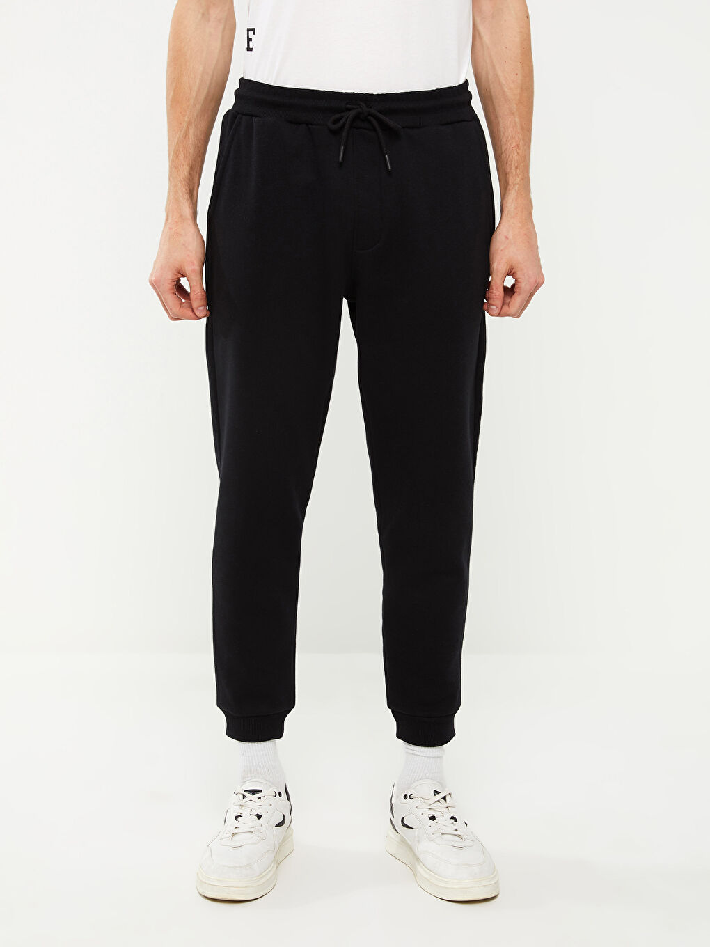 Siyah Slim Fit Erkek Kalın Jogger Eşofman Altı-3