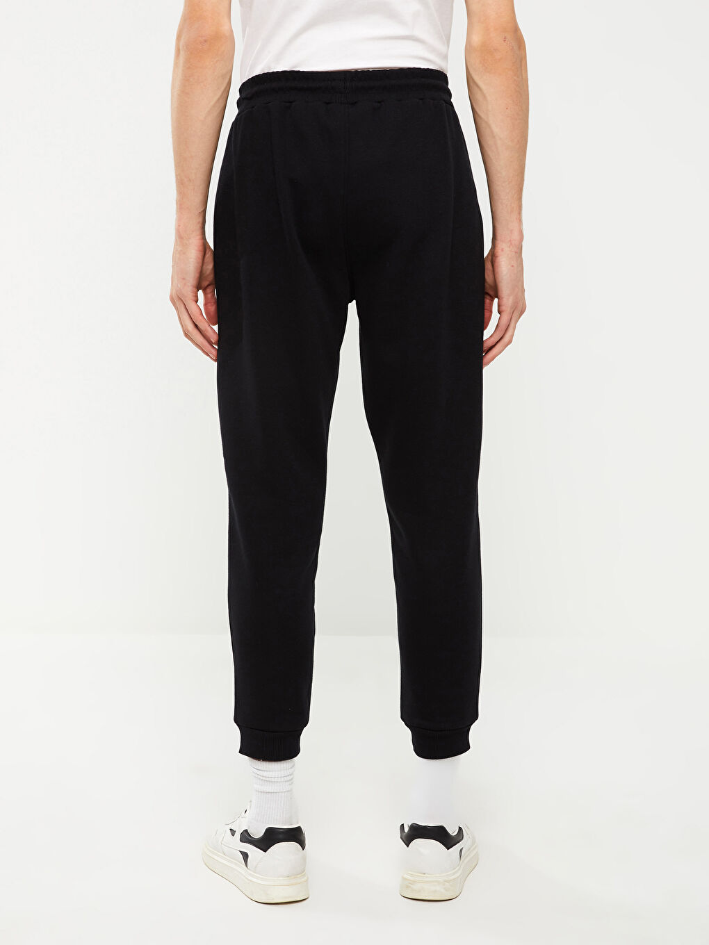 Siyah Slim Fit Erkek Kalın Jogger Eşofman Altı-4