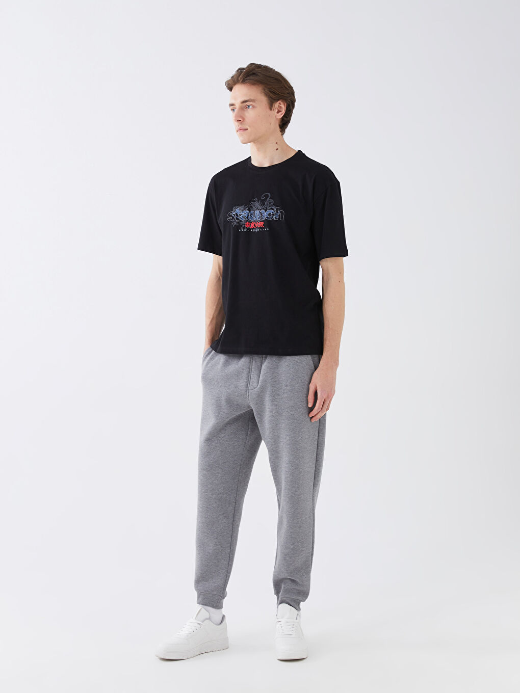 Gri Slim Fit Erkek Kalın Jogger Eşofman Altı