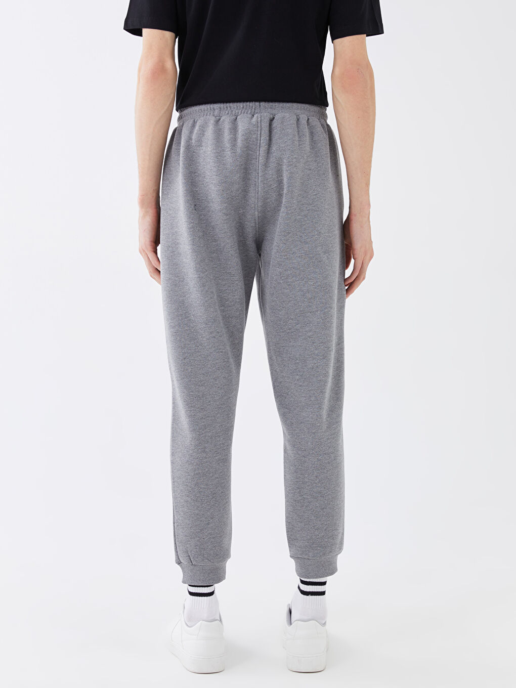 Gri Slim Fit Erkek Kalın Jogger Eşofman Altı-4