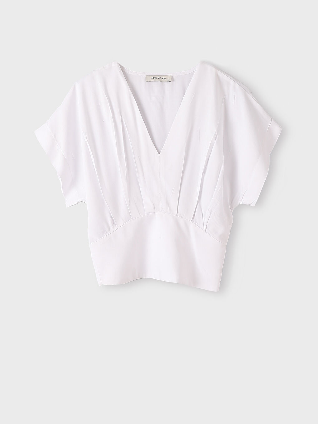 V-neck Short Sleeve Women Blouse