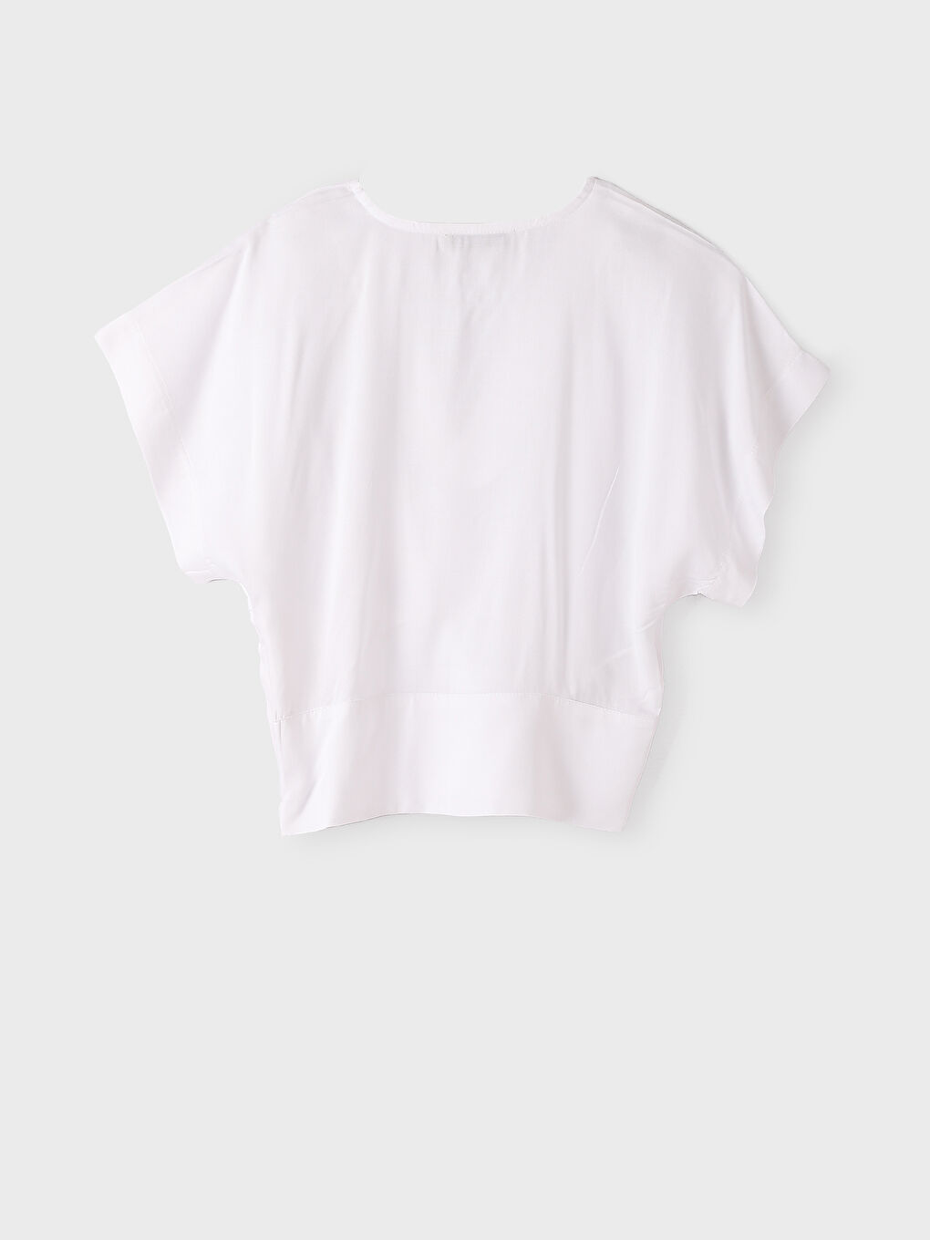 V-neck Short Sleeve Women Blouse-2