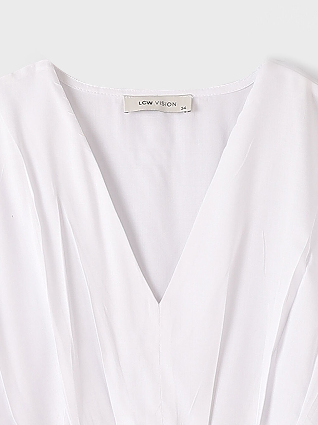 V-neck Short Sleeve Women Blouse-3