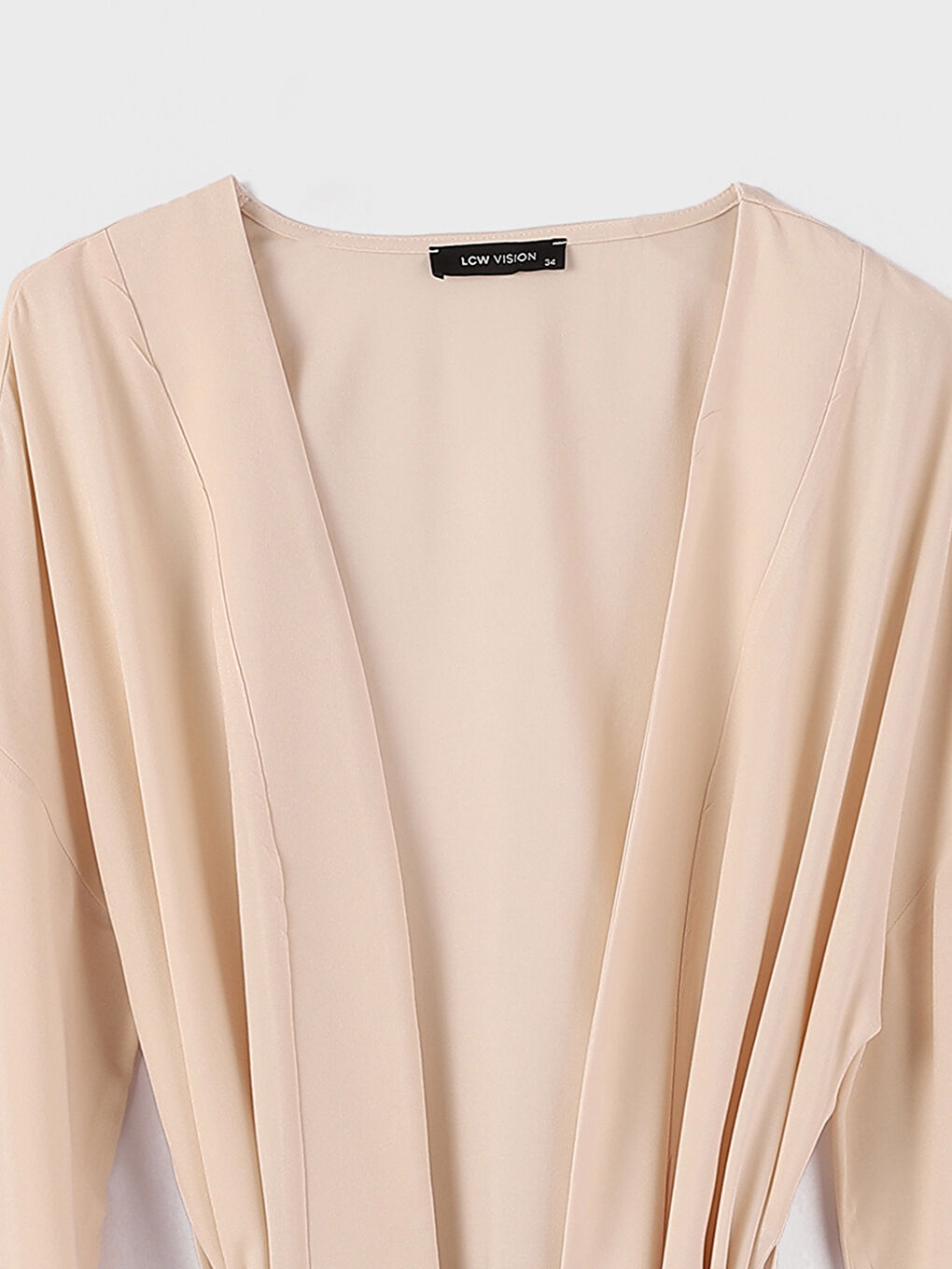 Shawl Collar Plain Oversize Women's Kimono-1