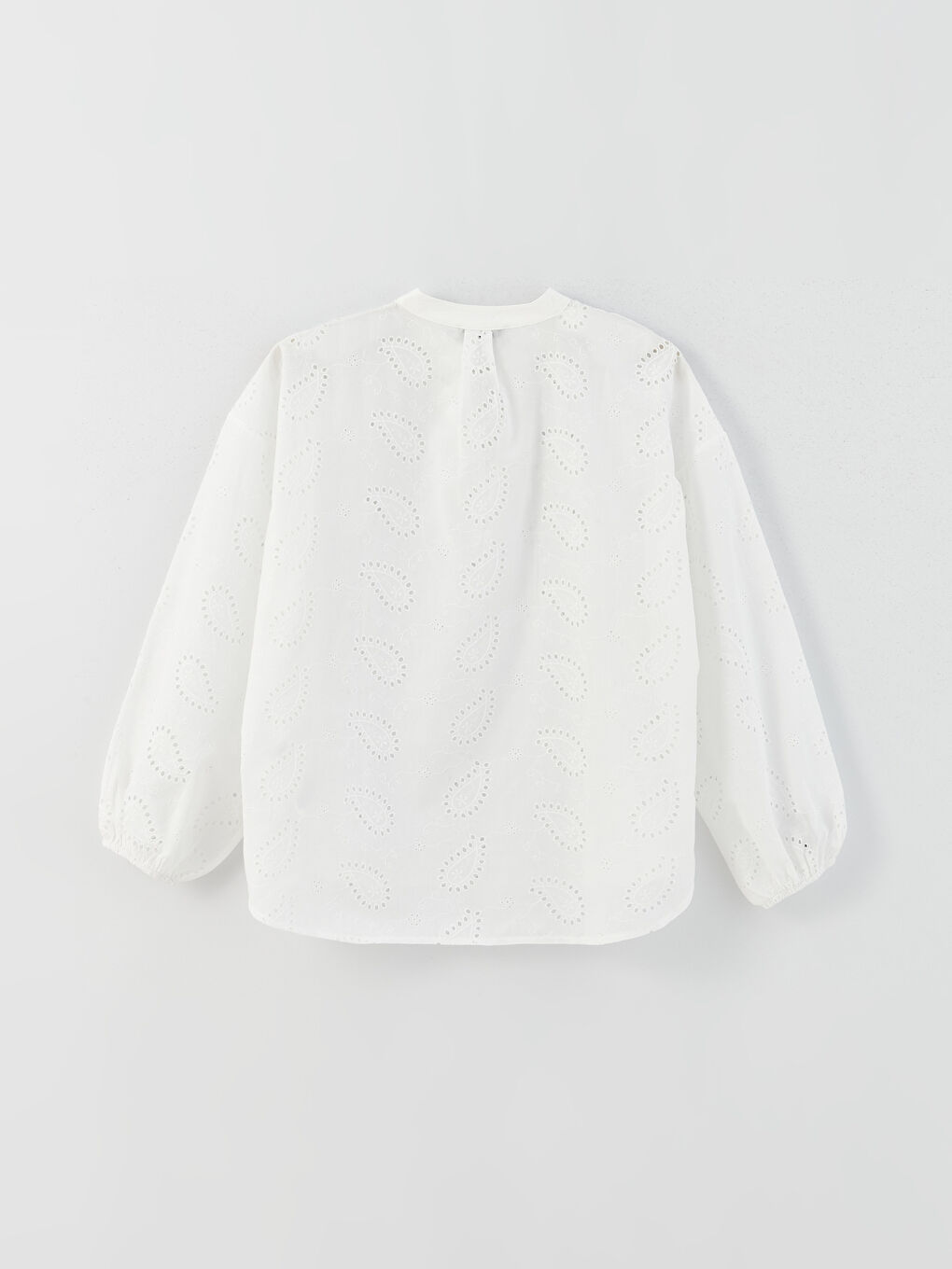 LCW Vision Tie Collar Self Patterned Long Sleeve Oversize Women's Blouse -S3HN28Z8-R9J