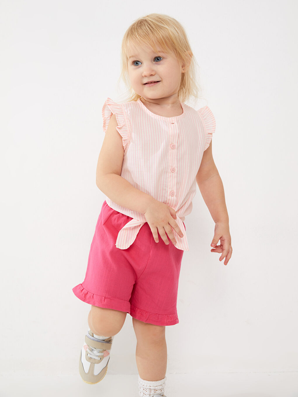 LCW baby Chemise Sans Manches Rayée Col Rond Fille Bébé -S3HN32Z1-LHK