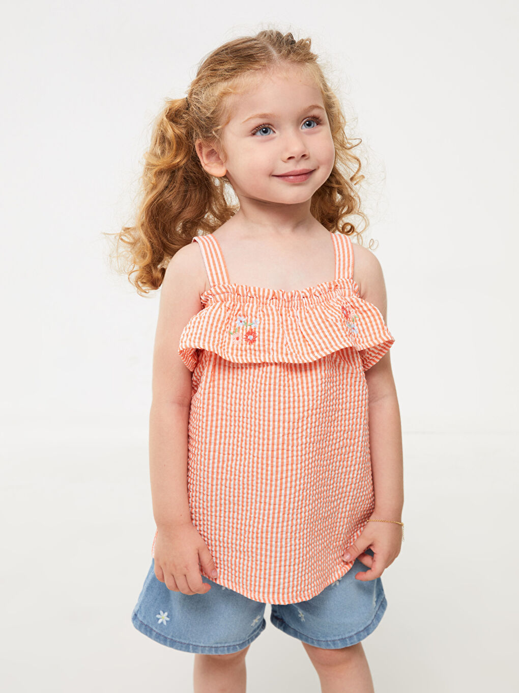 LCW baby Boat Neck Boat Collar Short Sleeve Printed Baby Girl Blouse -S3HN34Z1-LR8