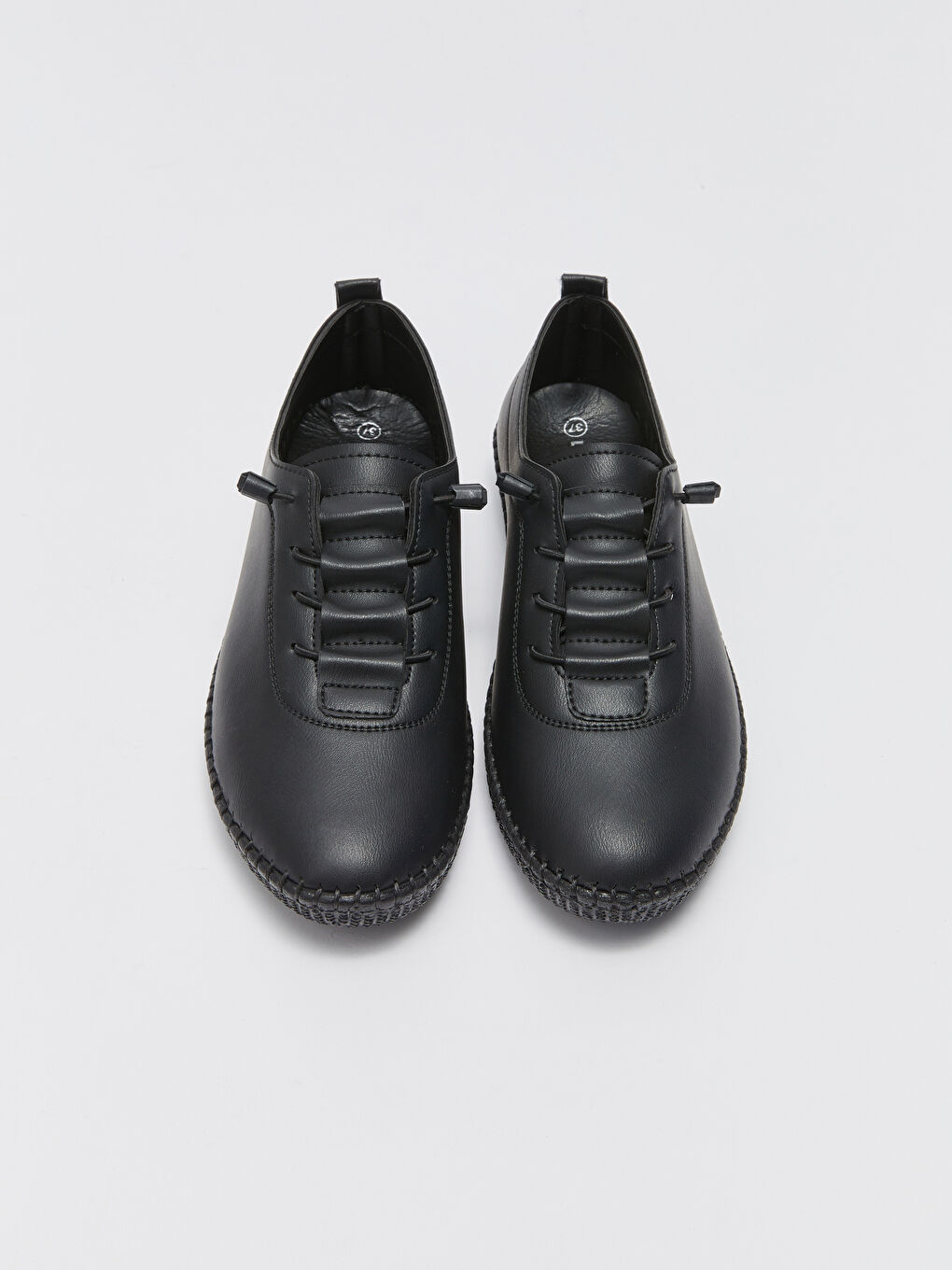 Klasične ženske cipele na pertlanje od eko kože-2