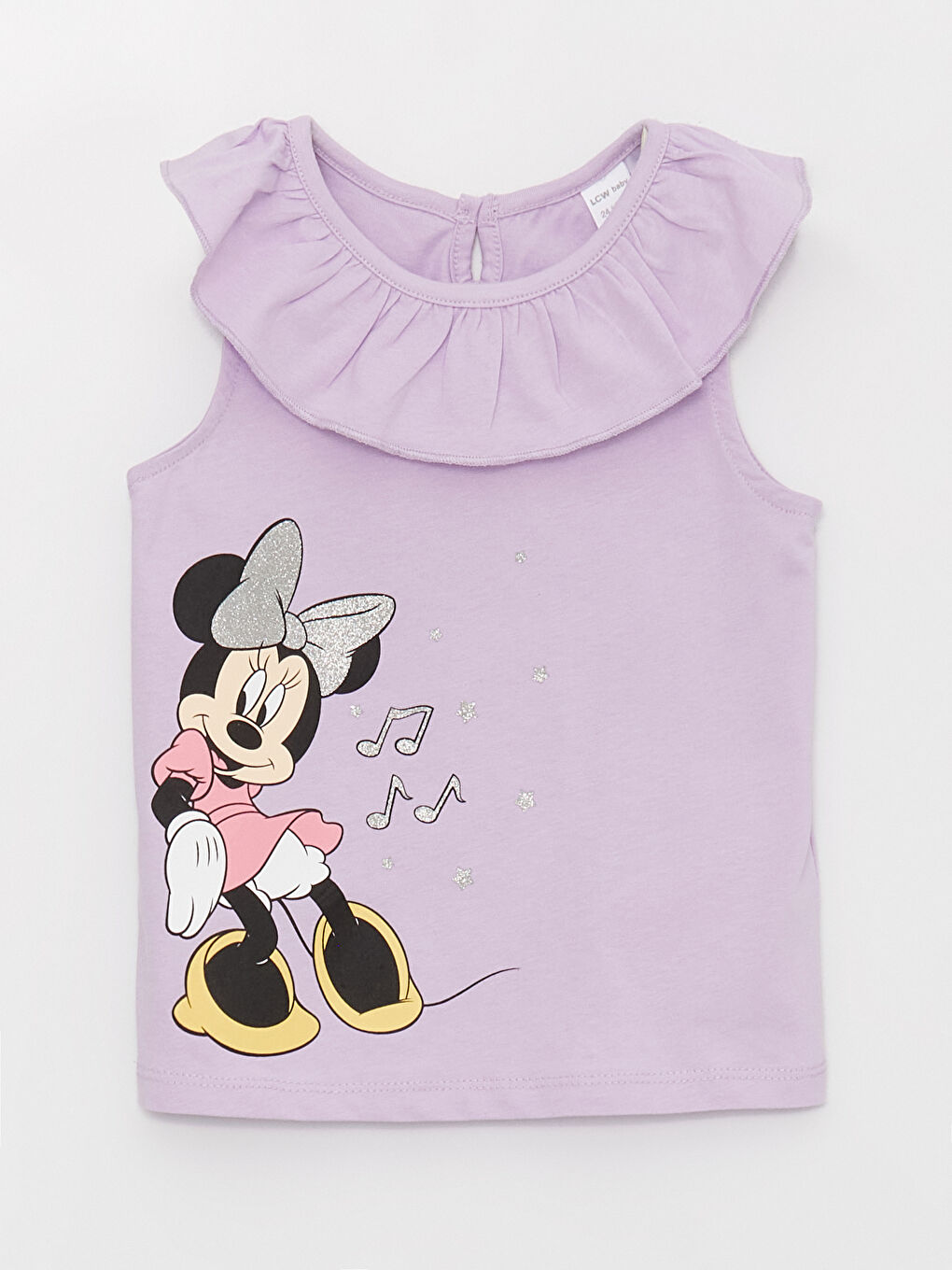 Crew Neck Short Sleeve Minnie Mouse Printed Baby Girl T-Shirt and Shorts 2-Piece Set-1