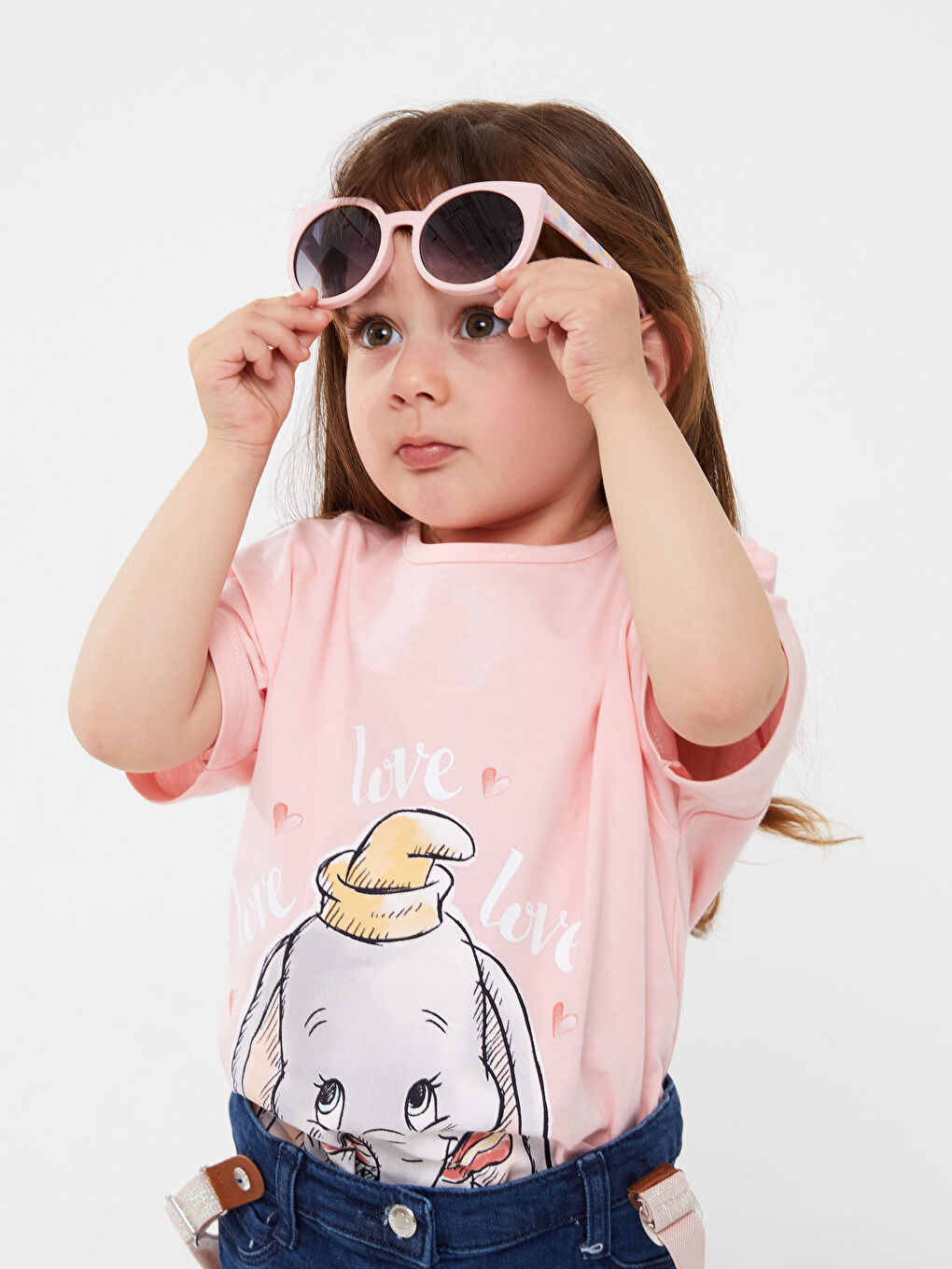 Pembe Bisiklet Yaka Kısa Kollu Baskılı Kız Bebek Tişört