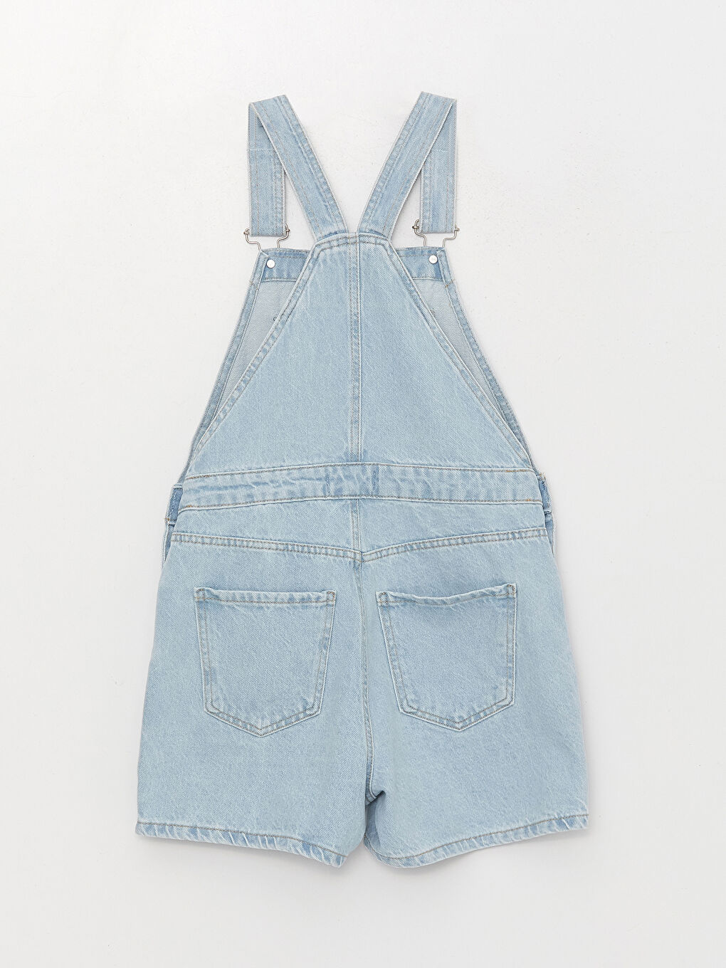 İndigo Kare Yaka Düz Cep Detaylı Kadın Jean Salopet-6