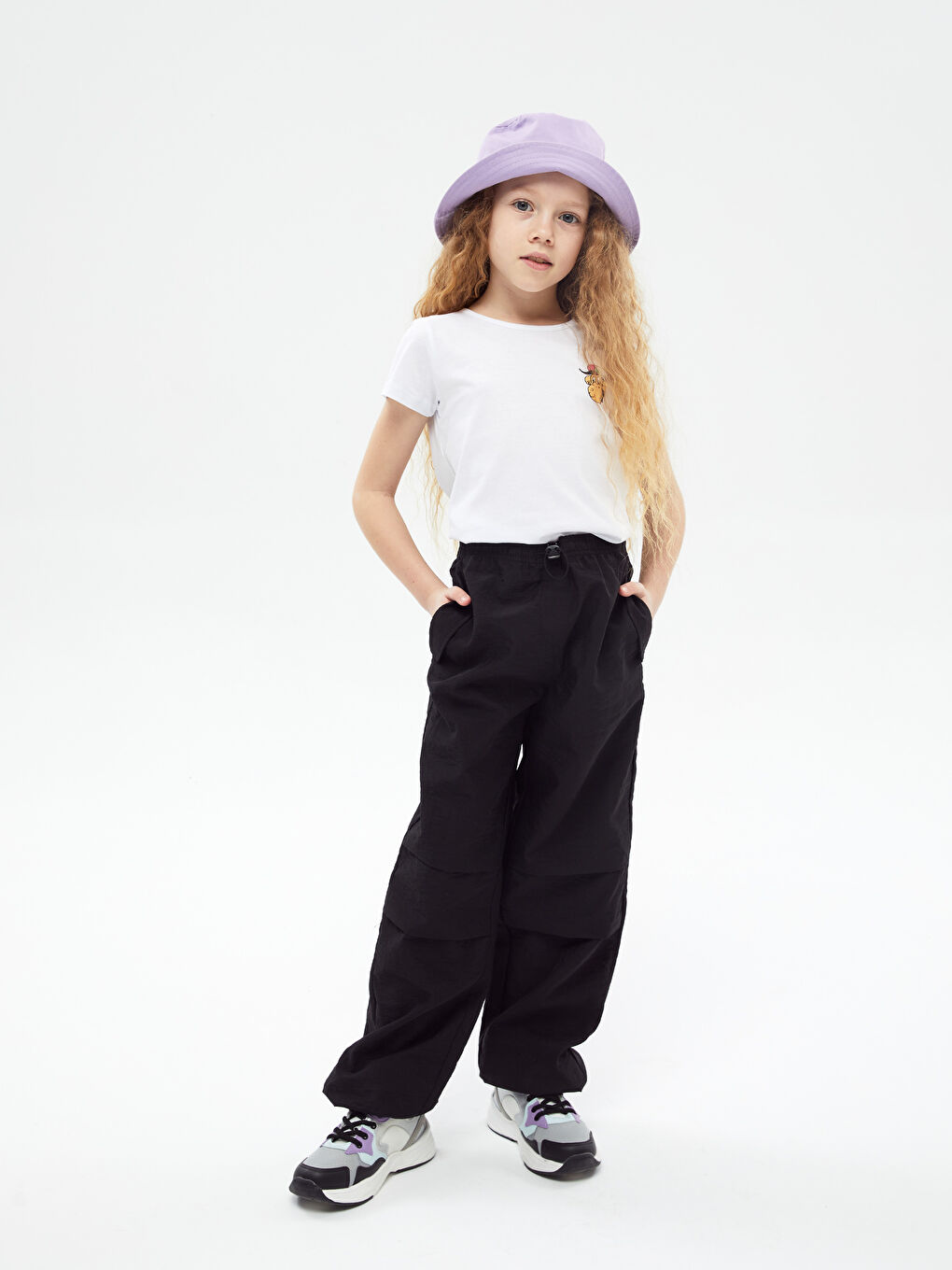 Elasticated Waist Basic Girls' Jogger Trousers