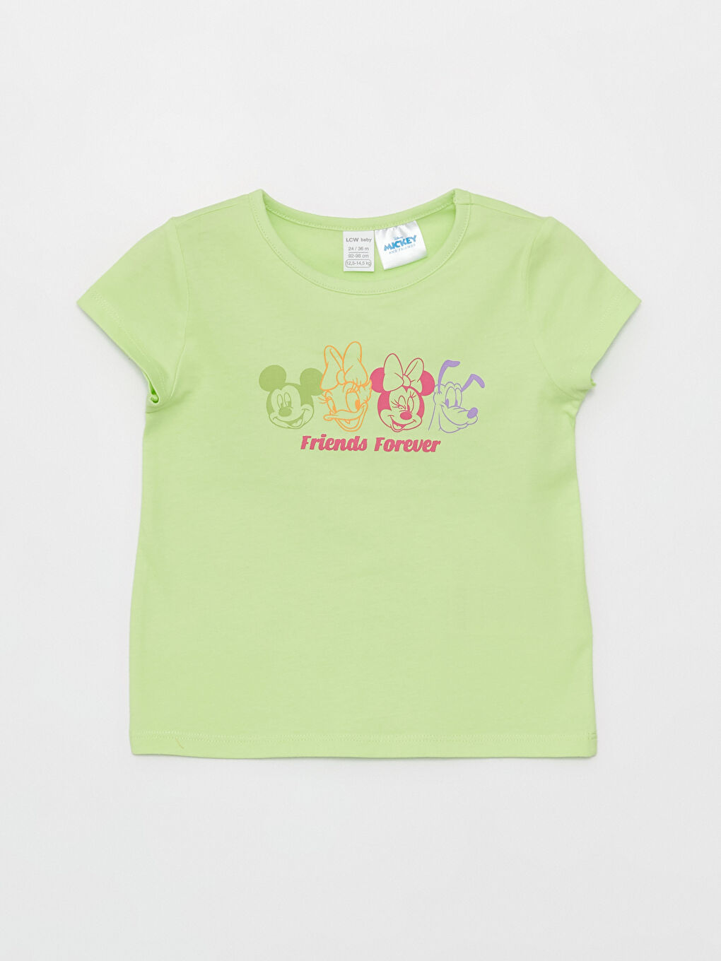 Crew Neck Short Sleeve Daisy Duck Printed Cotton Baby Girl T-Shirt, Pack of 3-2