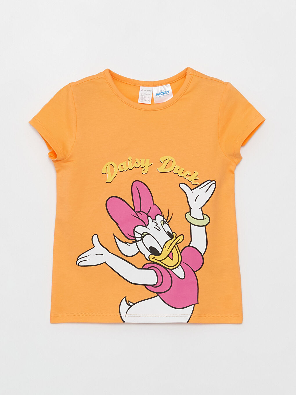 Crew Neck Short Sleeve Daisy Duck Printed Cotton Baby Girl T-Shirt, Pack of 3-3