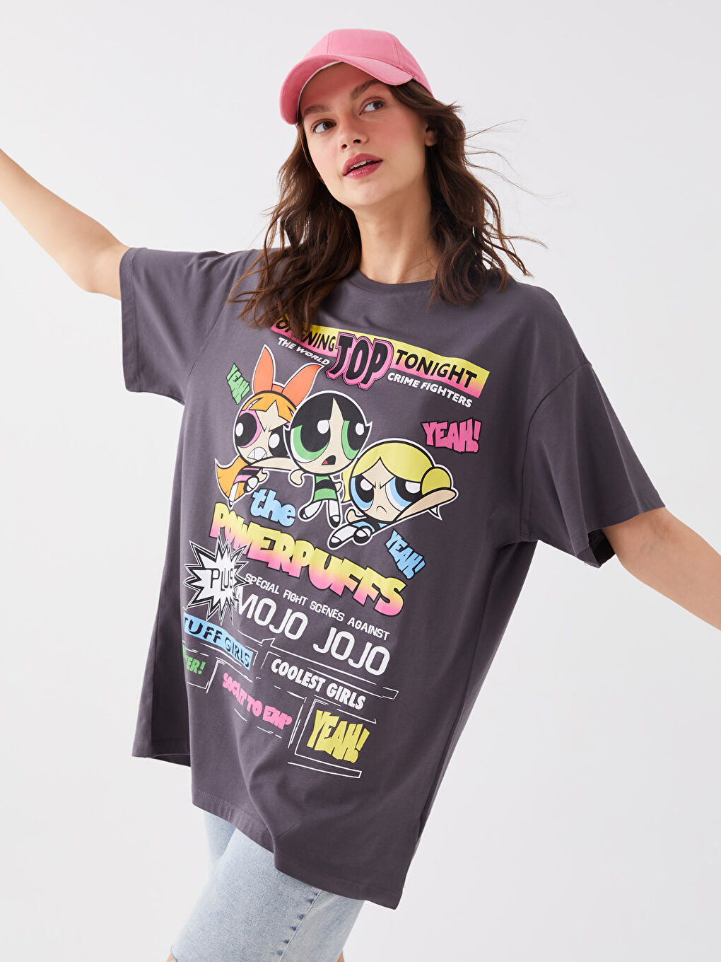 Crew Neck Powerpuff Girls Printed Women's T-Shirt -S3HN82Z8-RFL