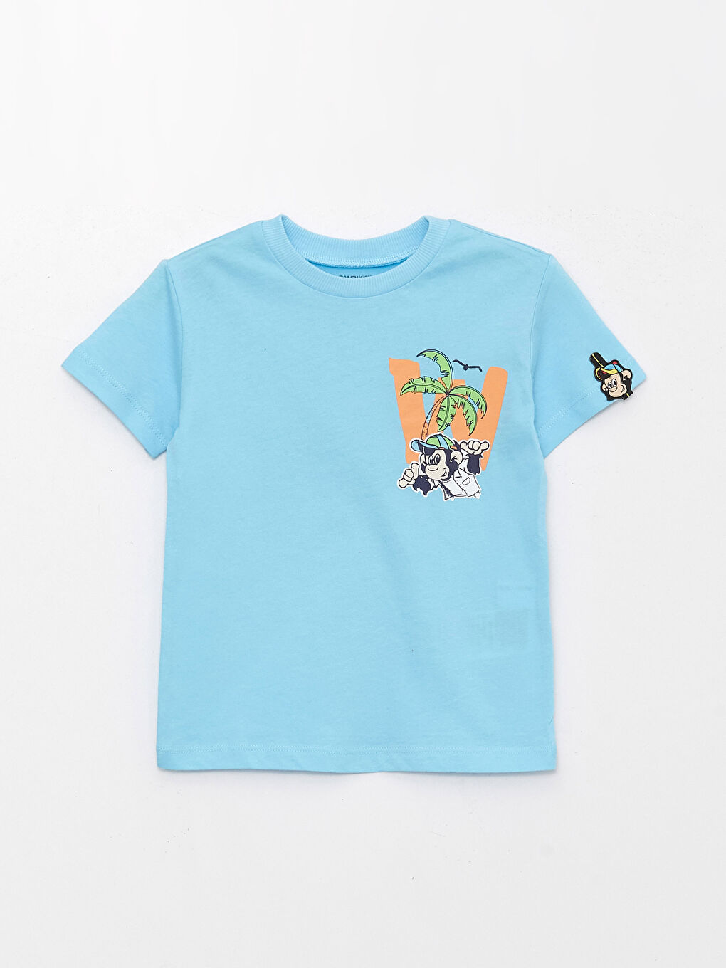 Crew Neck Short Sleeve Nostalgia Monkey Printed Baby Boy T-Shirt -S3HO23Z1-QWT