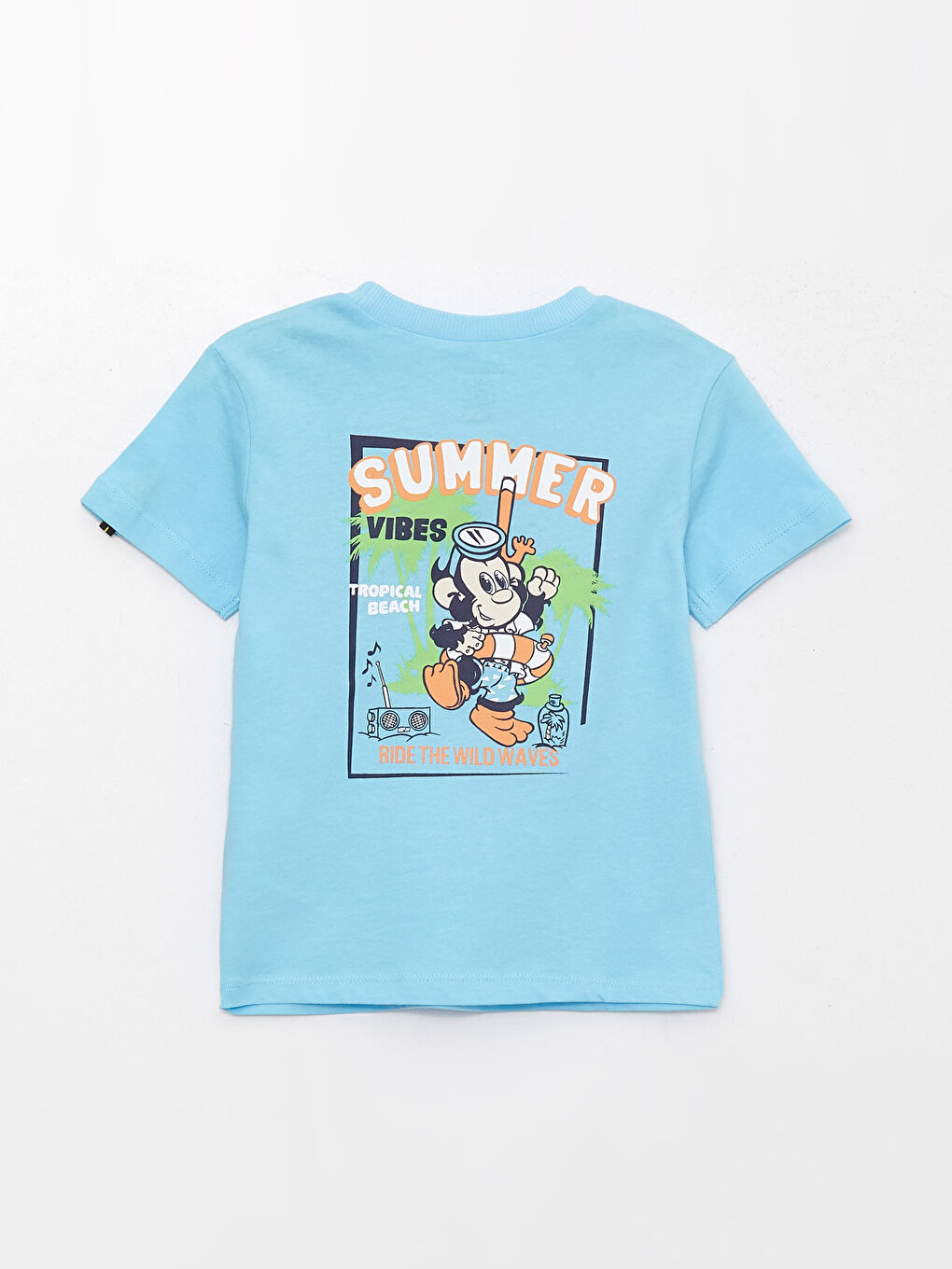 Crew Neck Short Sleeve Nostalgia Monkey Printed Baby Boy T-Shirt -S3HO23Z1-QWT