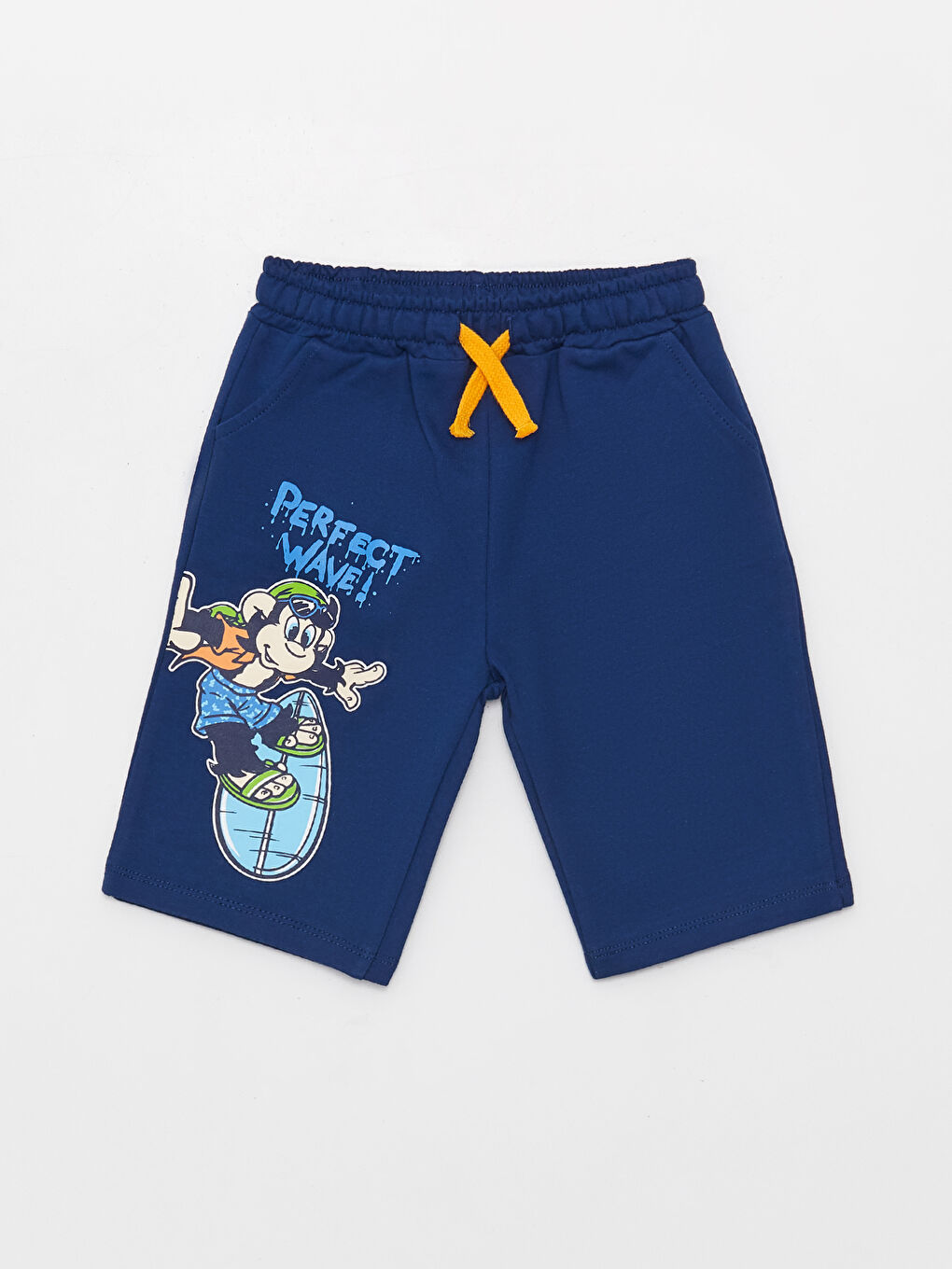 شورت للأولاد بطبعة قرد نوستالجي بخصر مرن-2