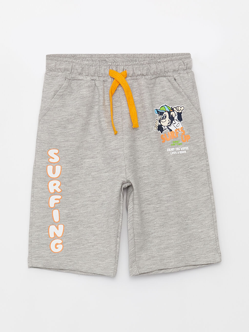 Shorts Bébé Garçon Imprimé Singe Nostalgique À Taille Élastique-2