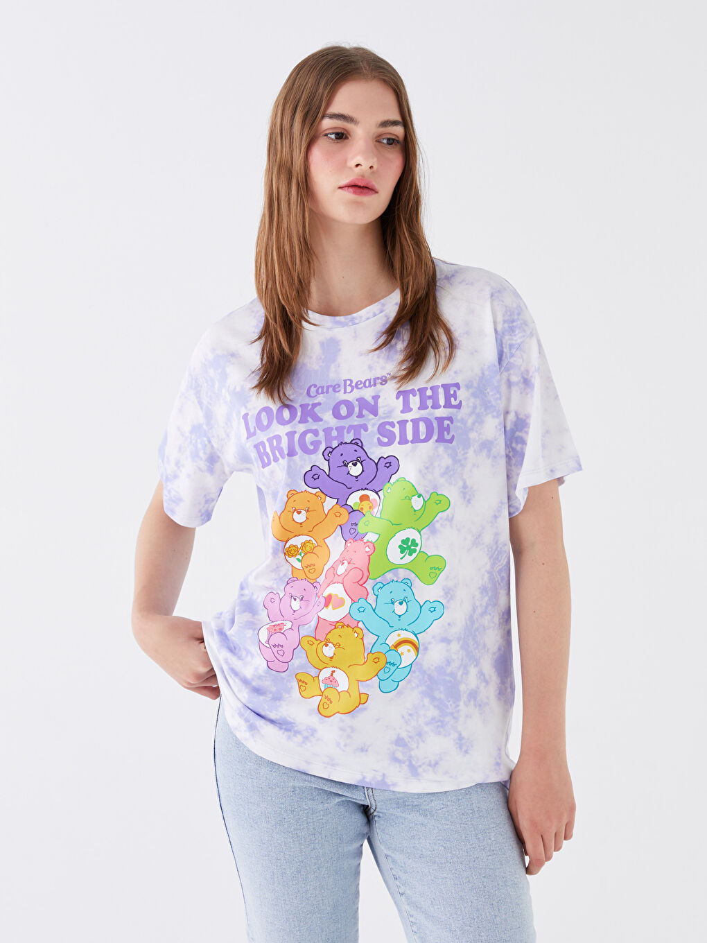 Crew Neck Care Bears Printed Short Sleeve Women's T-Shirt-1