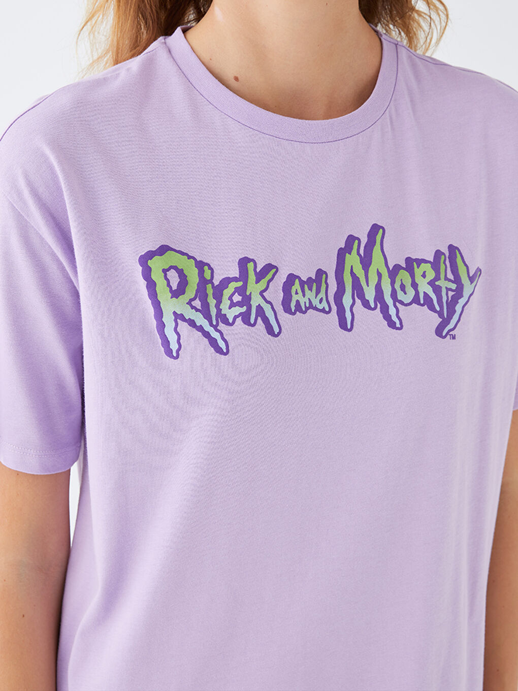 XSIDE Crew Neck Rick and Morty Printed Short Sleeve Women's T-Shirt -S3HO40Z8-KYB