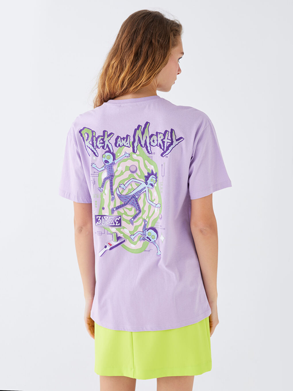 XSIDE Crew Neck Rick and Morty Printed Short Sleeve Women's T-Shirt -S3HO40Z8-KYB