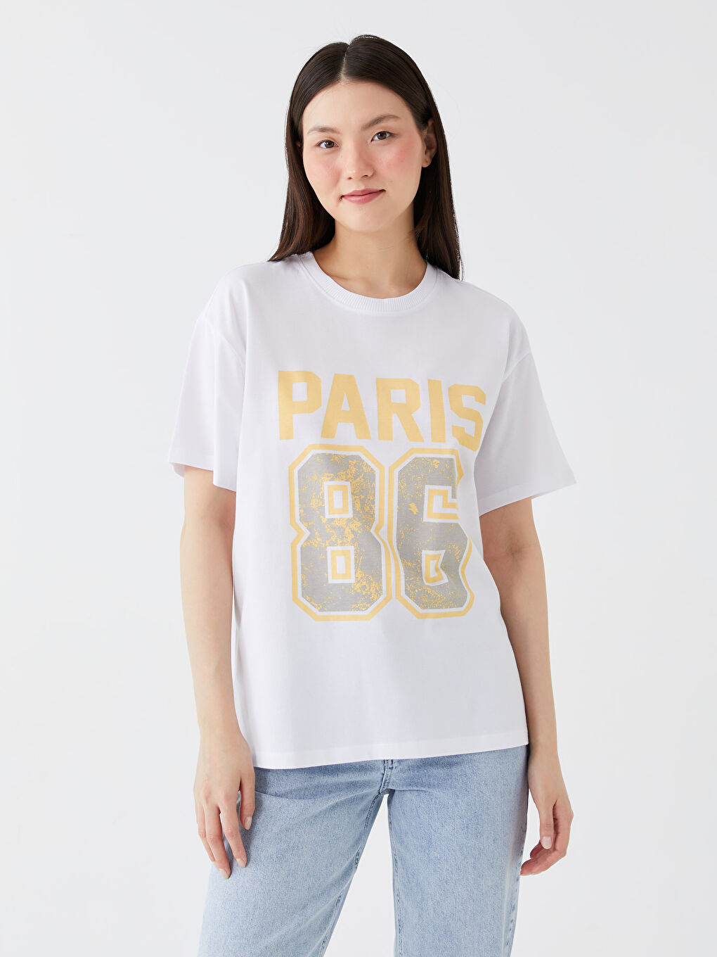 Crew Neck Printed Short Sleeve Women's T-Shirt