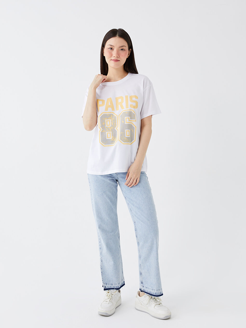 Crew Neck Printed Short Sleeve Women's T-Shirt-2