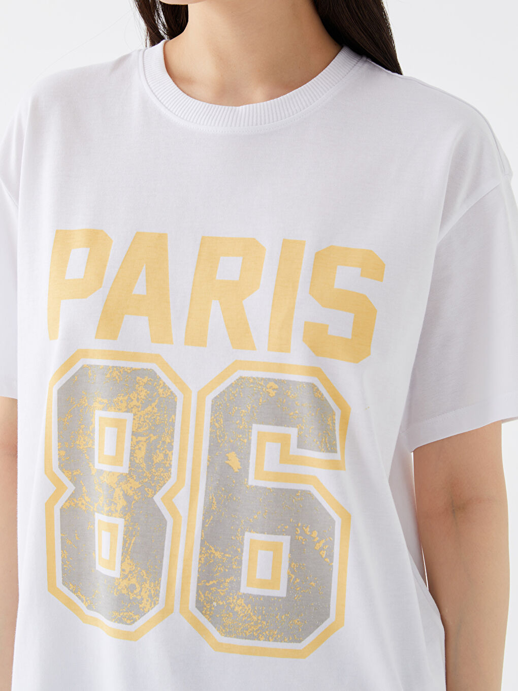 Crew Neck Printed Short Sleeve Women's T-Shirt-3