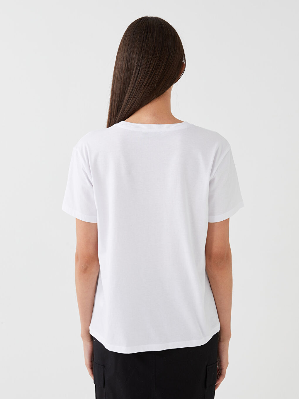 Crew Neck Printed Short Sleeve Women's T-Shirt-4