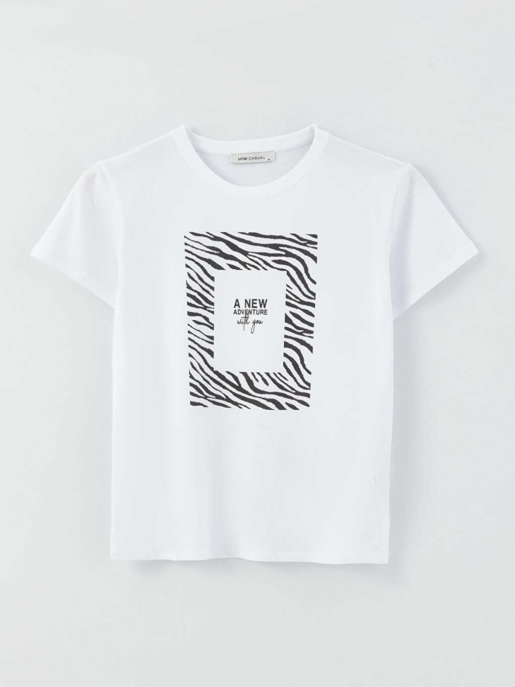 Crew Neck Printed Short Sleeve Women's T-Shirt-5