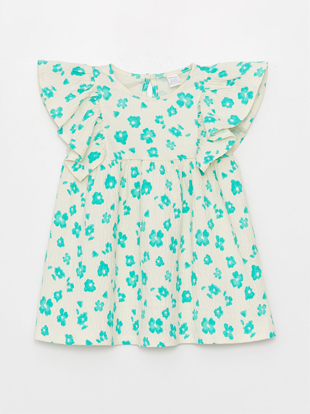 Crew Neck Printed Baby Girls' Dress