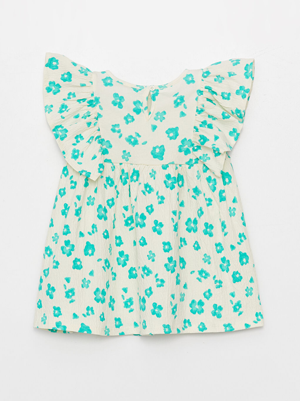 Crew Neck Printed Baby Girls' Dress-1