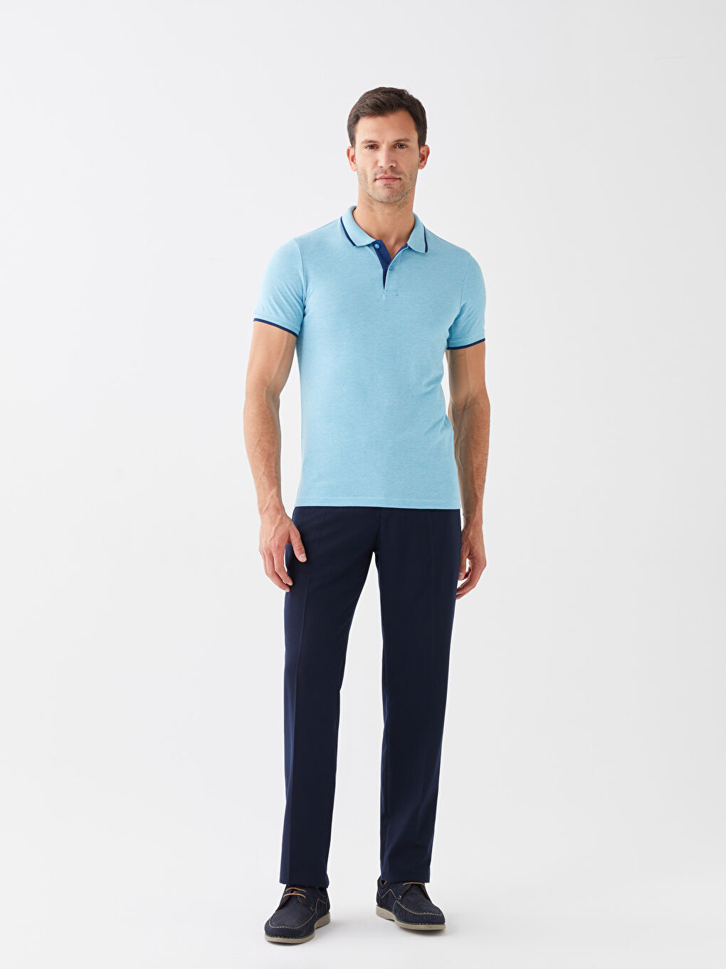 LCW ECO Polo Neck Short Sleeve Men's T-Shirt -S3HP16Z8-LDB