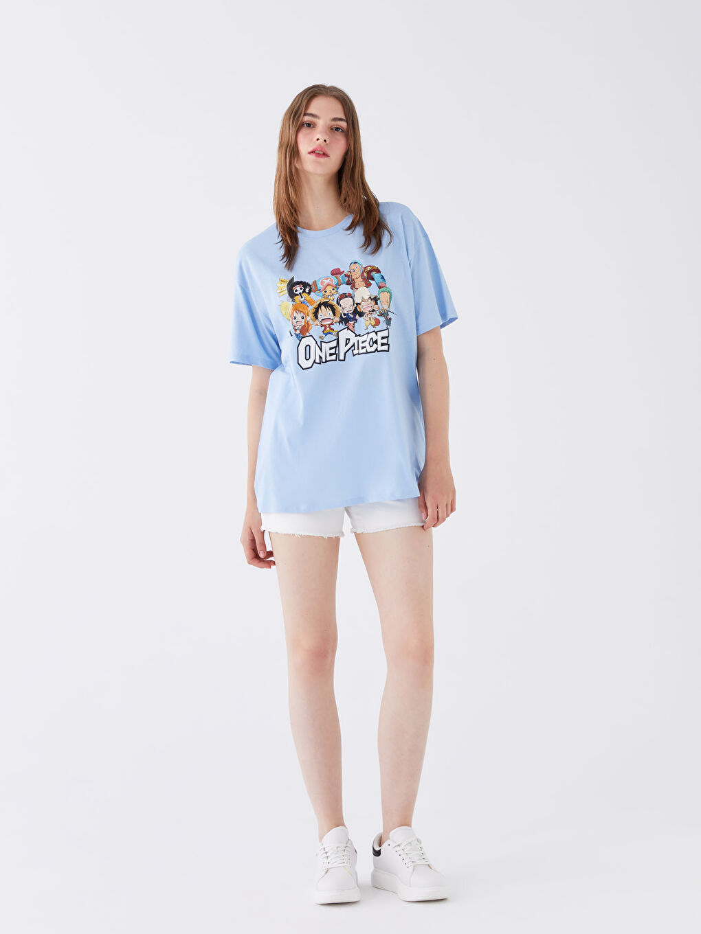 Crew Neck One Piece Printed Short Sleeve Women's T-Shirt-1